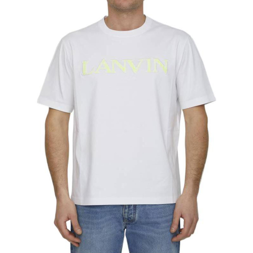 

Футболка из хлопка с рельефным логотипом Lanvin, белый