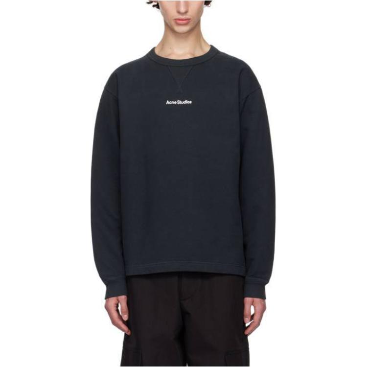 Футболка с длинными рукавами и принтом логотипа Acne Studios, черная — фото 3