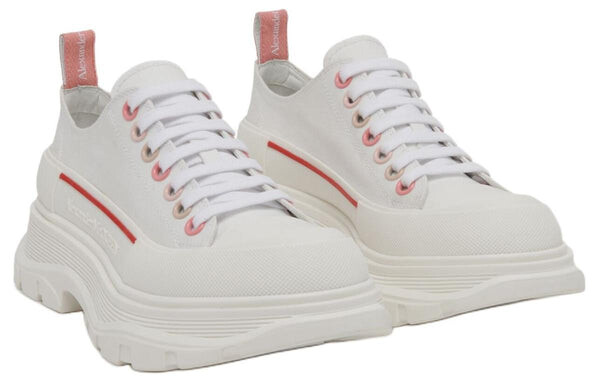 Кроссовки tread slick 45mm lace up sneakers 'white pink' Alexander Mcqueen, белый — фото 2