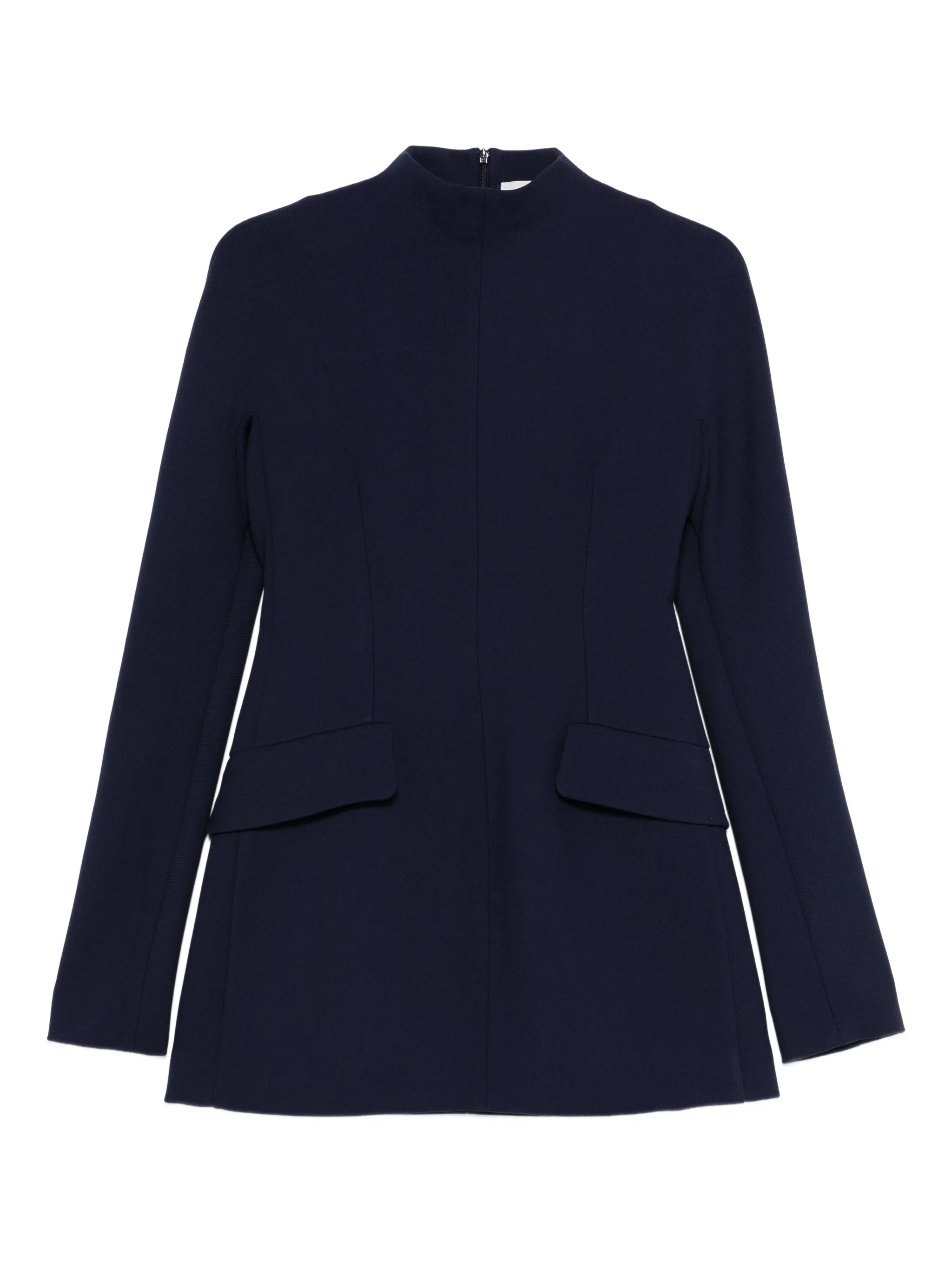 

Мини-платье с высоким воротом и накладными карманами Sportmax, синий