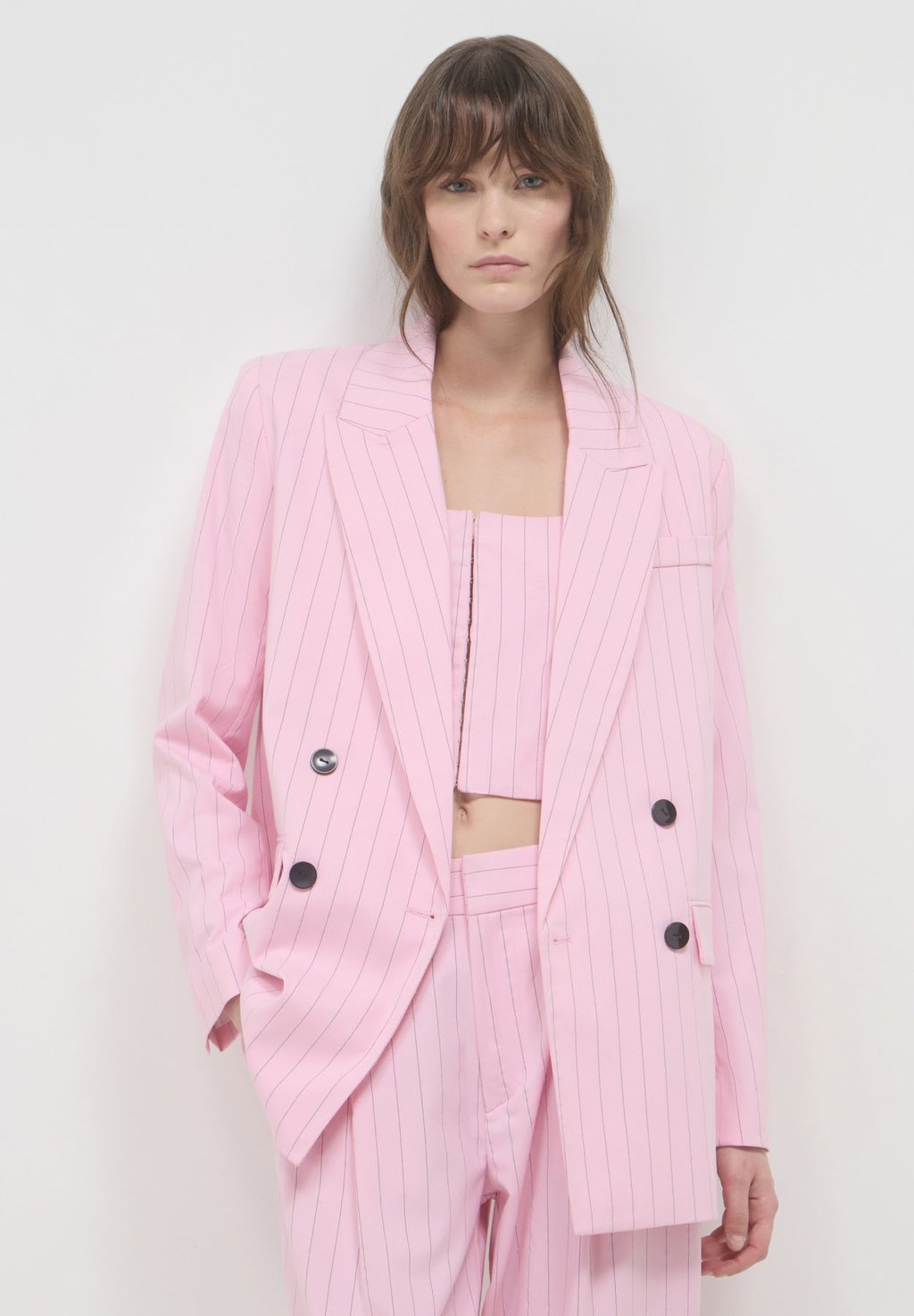 

Блейзер DOPPIOPETTO GESSATA - Short coat Calliope, розовый