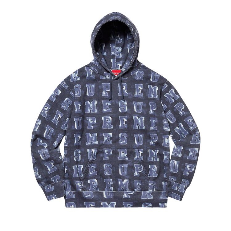

Толстовка Supreme Blocks Hooded Sweatshirt Navy, синий