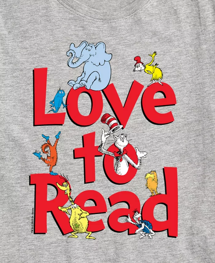 Футболка с принтом "Big Boys Love to Read" Dr. Seuss, серый — фото 3