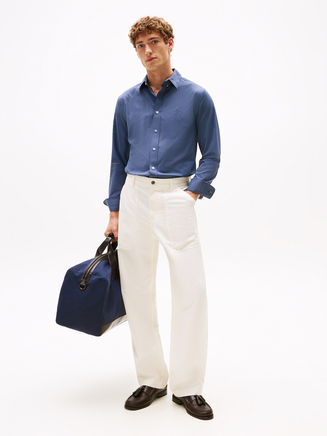 TOMMY HILFIGER Рубашка на пуговицах 'Performance' в цвете Navy, Regular fit — фото 4