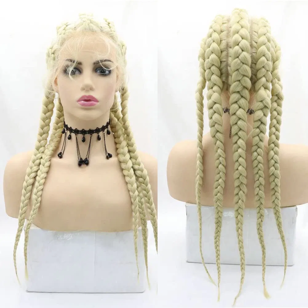 Блондинистый парик Lace Front с 5 косами, 613 Blonde, 61 см Afbeauty, Blonde