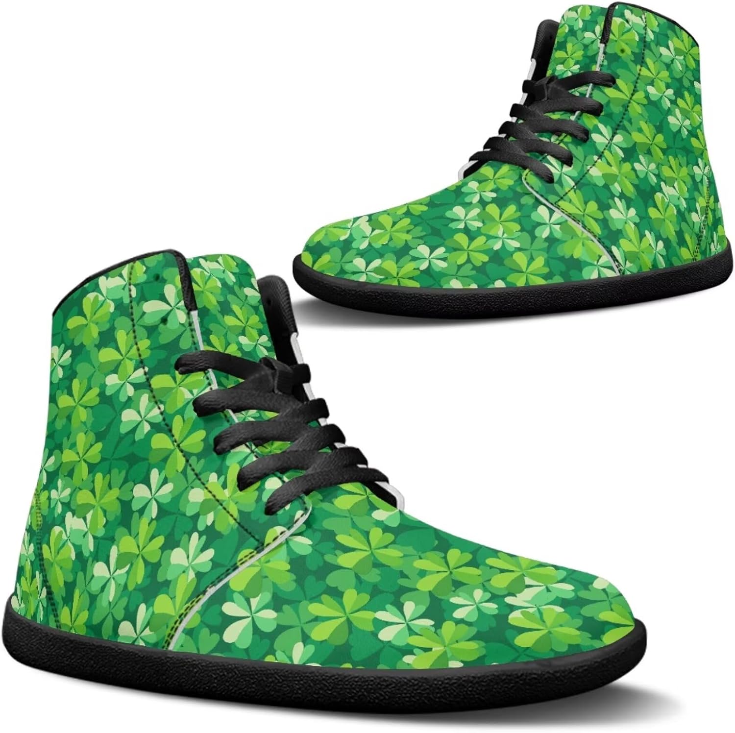 

Мужские высокие кеды Jeiento на День Святого Патрика, широкая модель, удобные повседневные ходовые туфли, зеленый