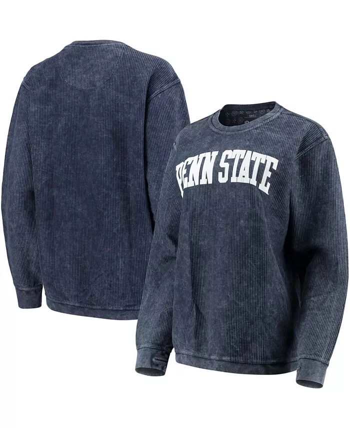 

Женская темно-синяя толстовка-пуловер Penn State Nittany Lions Comfy Cord Vintage-Like Wash Basic Arch Pressbox