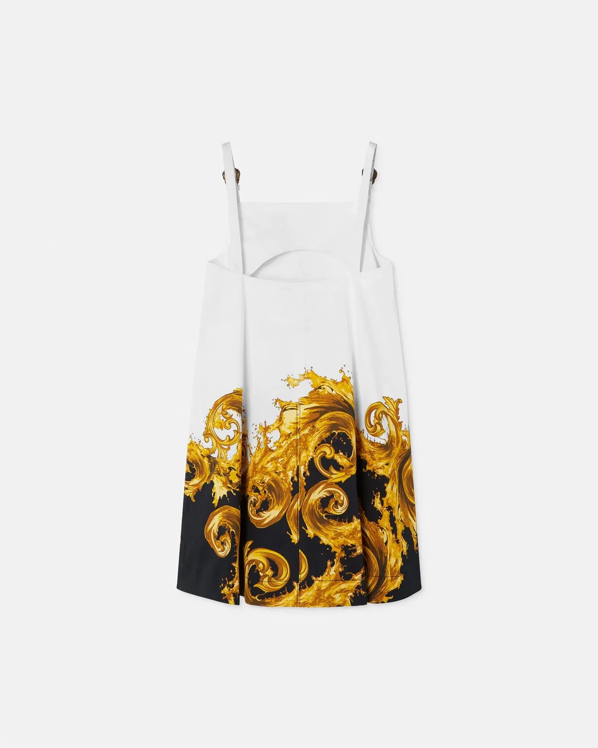 Мини-платье из хлопка с принтом VERSACE, черный — фото 3