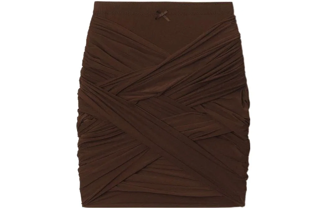 Юбка с драпировкой и сборками Alexander Wang, Dark Coffee
