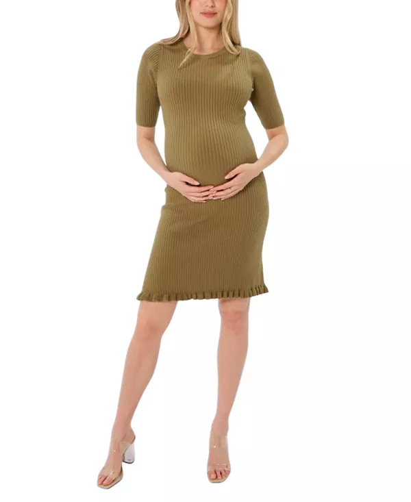 

Женское хлопковое вязаное платье-свитер для беременных длиной до колена Marion, зеленый