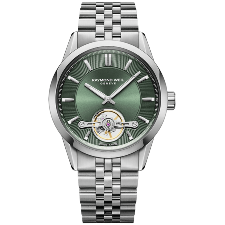 

Raymond Weil Freelancer Автоматические мужские часы с зеленым циферблатом из стали 2781-ST-52051