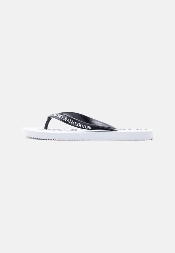 Сандалии fondo с т-образным ремешком Versace Jeans Couture, White/Black