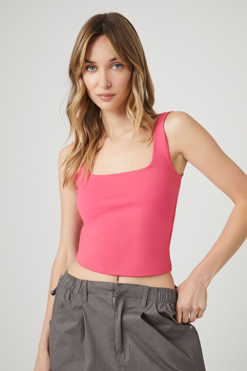 

Укороченная майка Contour Forever 21, розовый