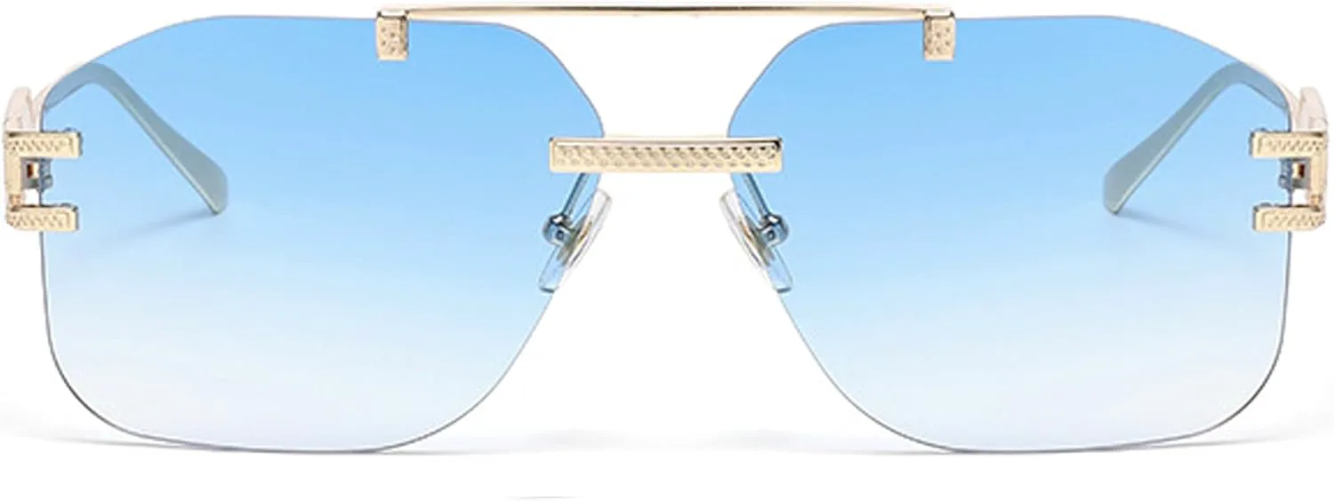 

Солнцезащитные очки-авиаторы квадратной формы bullabulling для мужчин и женщин, модные, с металлическим винтажным градиентом, защита UV400, Gradient Blue