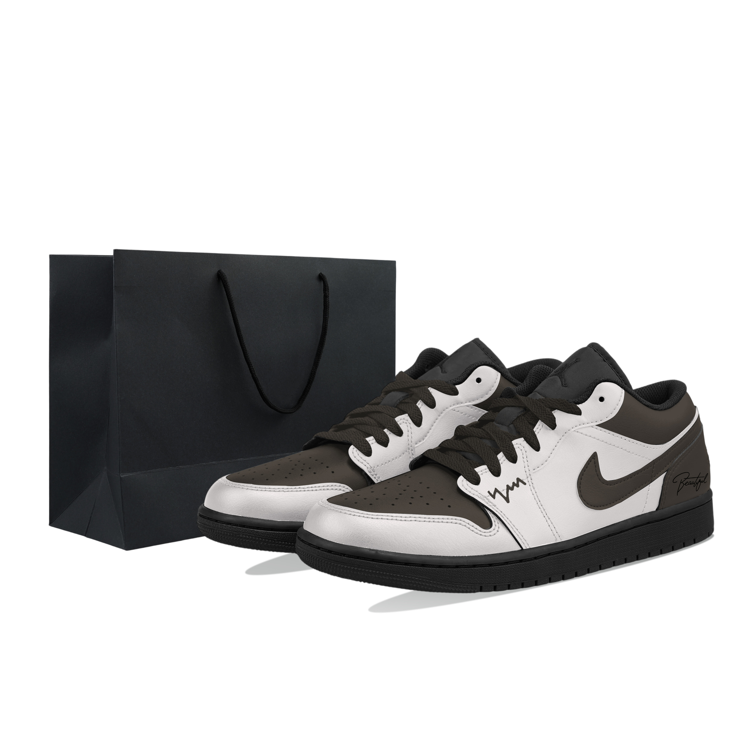 

Jordan Air 1 Абразивостойкие Дышащие Низкие Кроссовки в винтажном стиле для мужчин, бело-коричневые