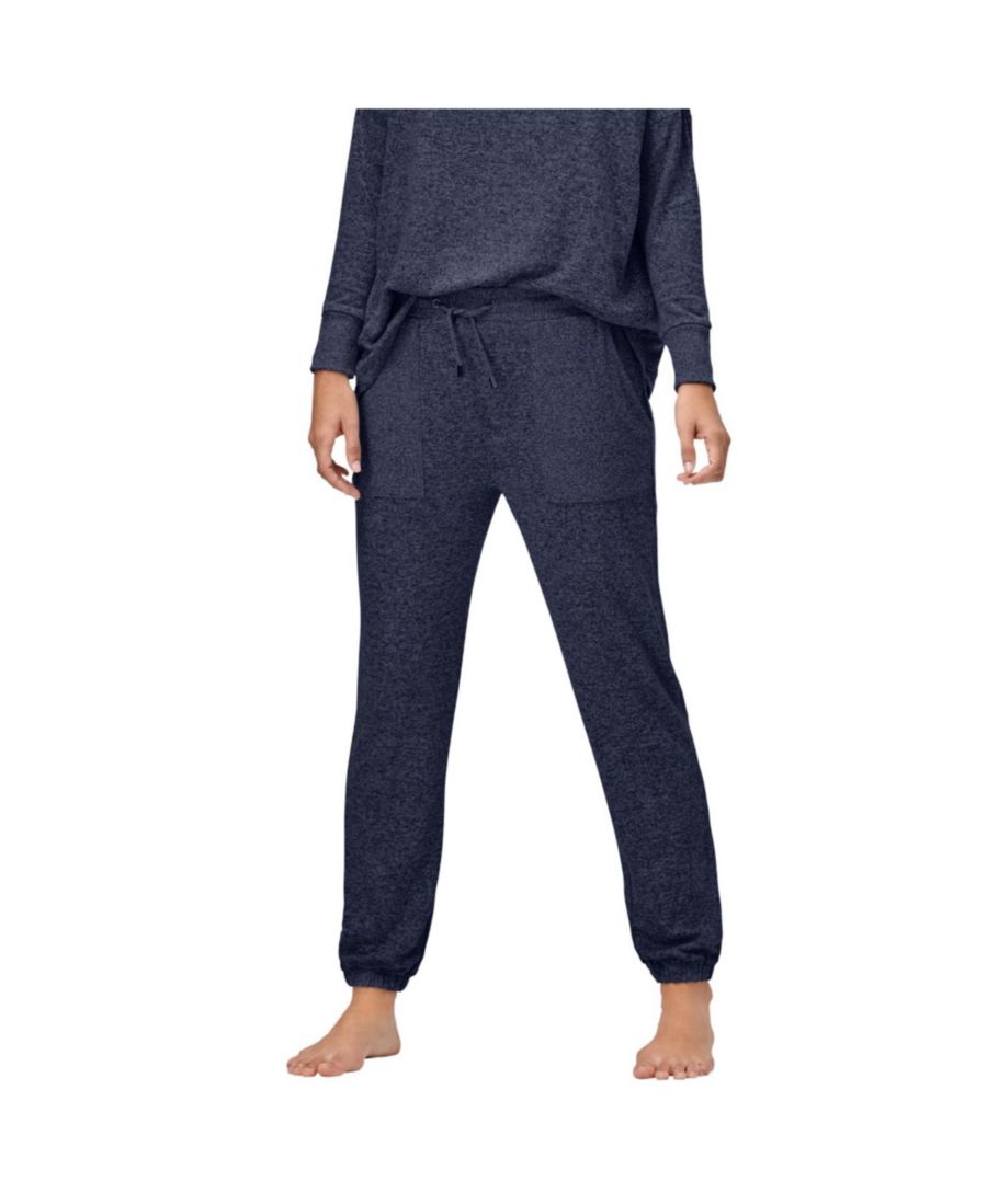 

Женские трикотажные брюки-джоггеры с меланжевой отделкой ellos, Marled navy