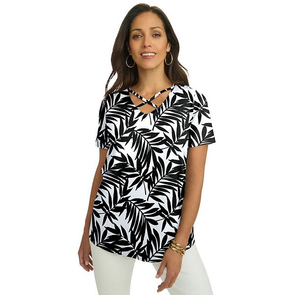 

Женская футболка plus size из стрейч-хлопка с перекрестными лямками Jessica London, White Palm, Белый, Женская футболка plus size из стрейч-хлопка с перекрестными лямками Jessica London, White Palm