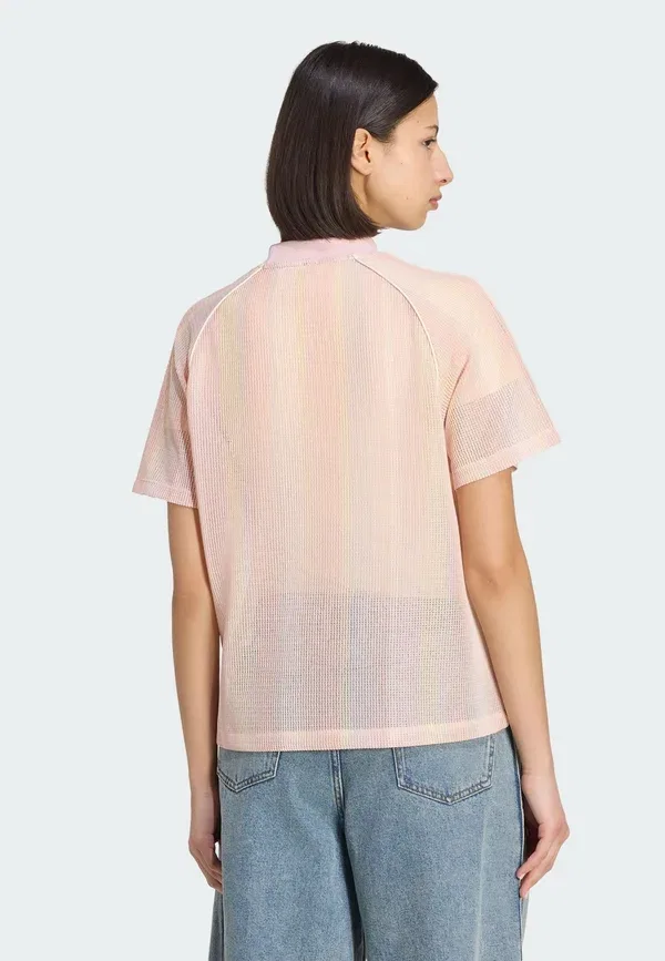 Футболка оверсайз с принтом Adidas Originals Summer Glow, песочный розовый — фото 2