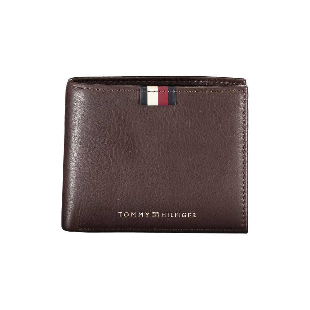 

Коричневый кожаный мужской кошелек Tommy Hilfiger