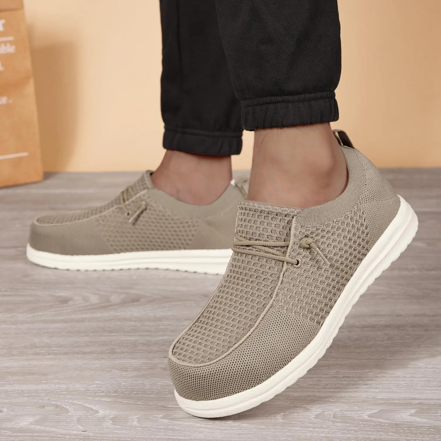 Мужские лоферы со стальным носком, дышащие, Dark Khaki/153 BLSART — фото 2