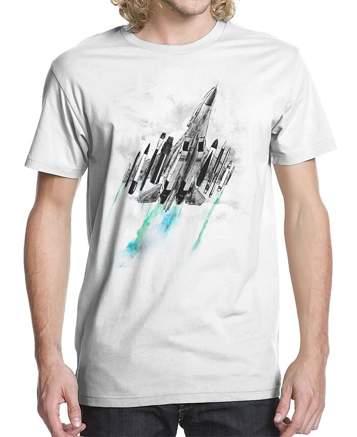 

Мужская футболка с рисунком Art Supply Fighter Jet Beachwood, белый