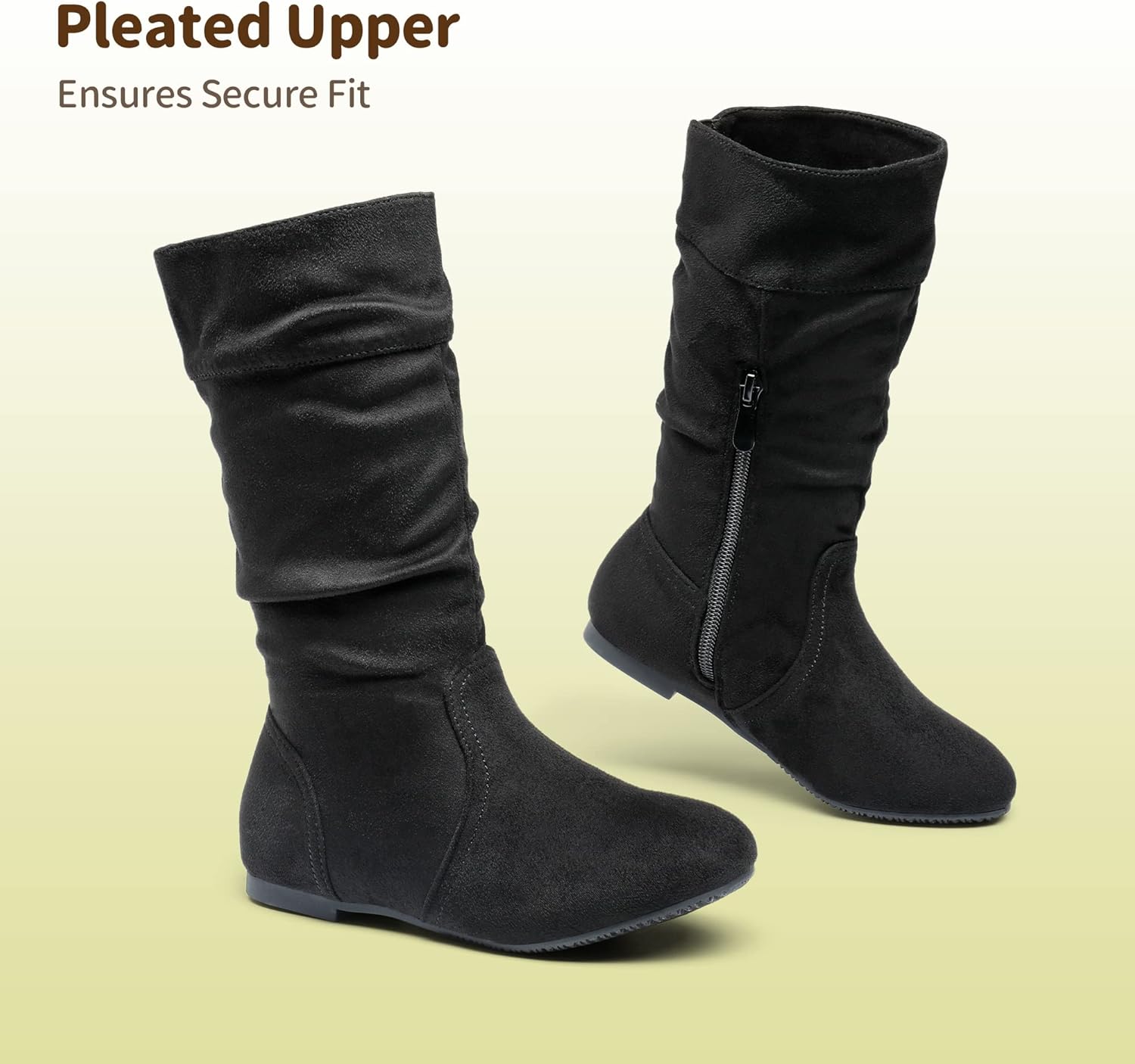 Детские зимние сапоги DREAM PAIRS с искусственным мехом до колена для верховой езды (малыши/дети младшего возраста/дети старшего возраста), Black — фото 4