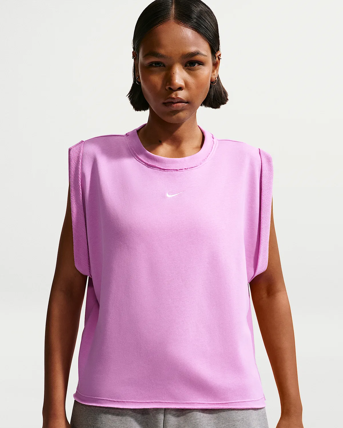 Женская свободная майка Nike Sportswear Chill Terry, Light Magenta/Sail