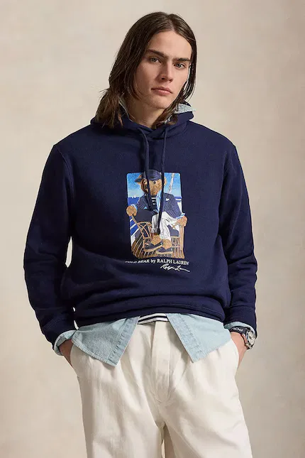 Худи свободного кроя Polo Ralph Lauren, синий