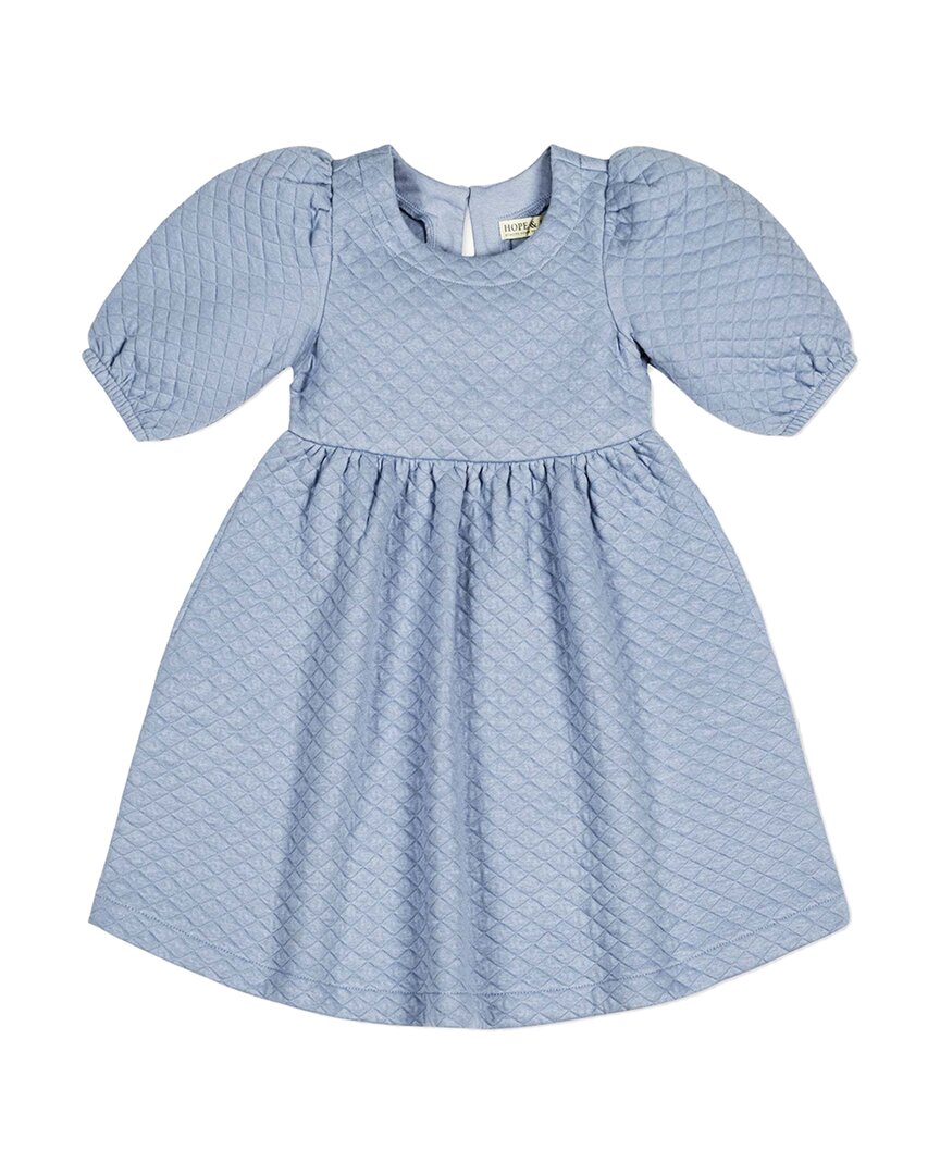 

Хоуп & Генри Платье с буфами и стежкой HOPE & HENRY, синий