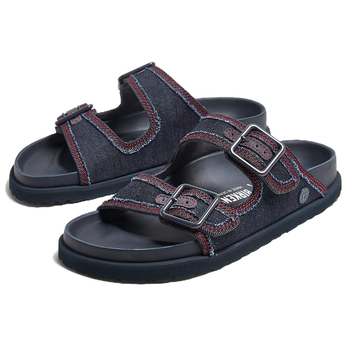 Скользостойкие шлепанцы Unisex Black Red Birkenstock — фото 3