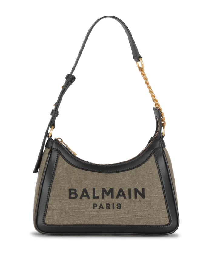 

Холщовая сумка b army с кожаными вставками Balmain, зеленый
