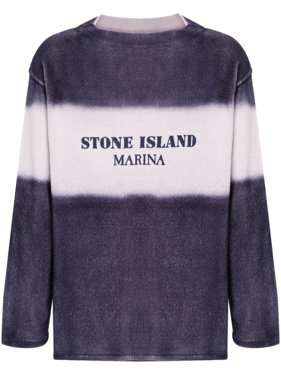

Полосатый джемпер с логотипом Stone Island, синий