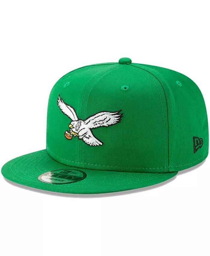 

Мужская регулируемая бейсболка Kelly Green Philadelphia Eagles Throwback 9Fifty New Era, зеленый