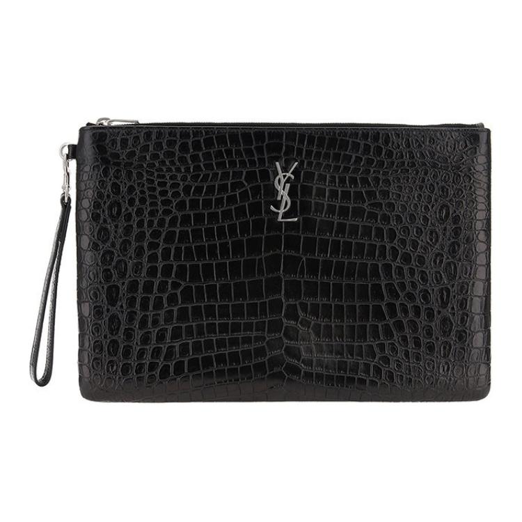 

Кожаный клатч Monogram женский черный SAINT LAURENT