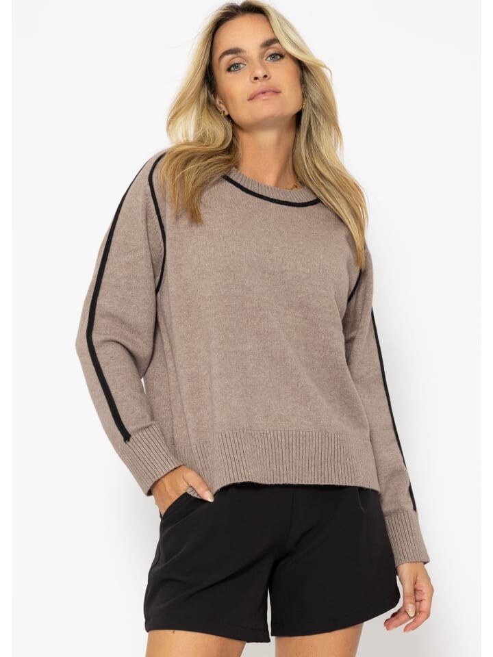 

Пуловер SASSYCLASSY Pullover mit Zierblenden, серо-коричневый