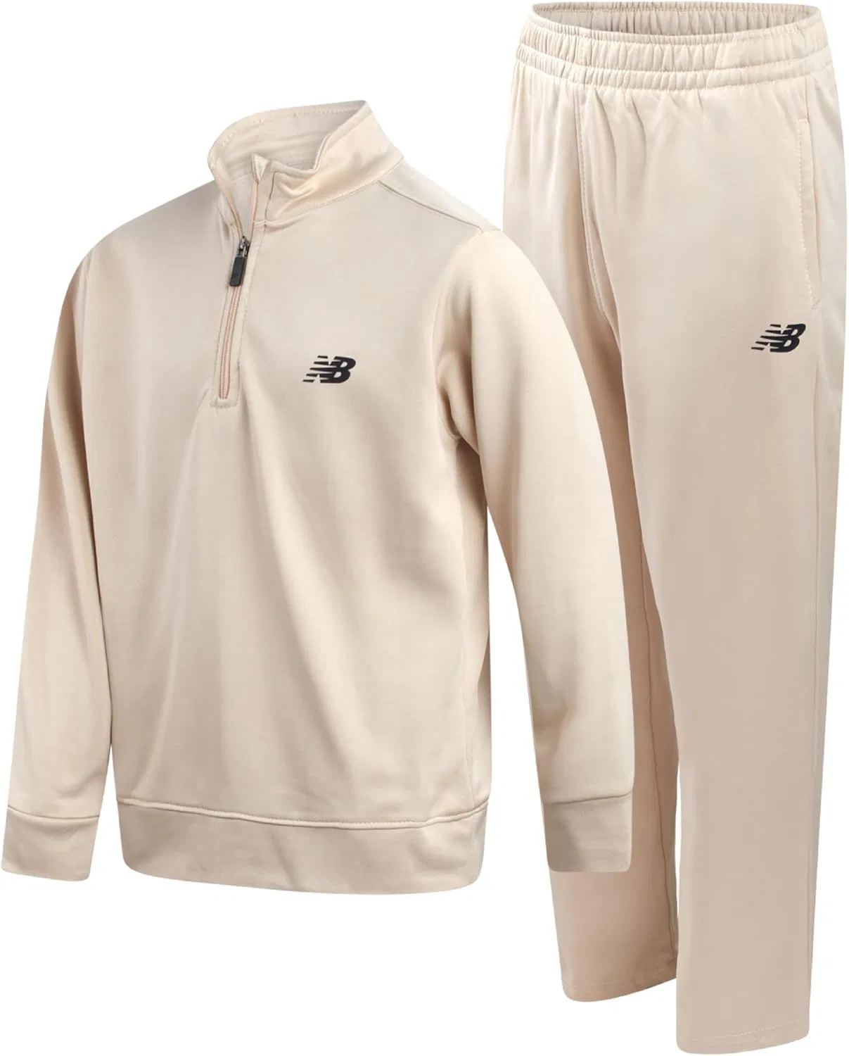 Детский спортивный костюм New Balance, флисовая куртка и джоггеры, Timberwolf Tan