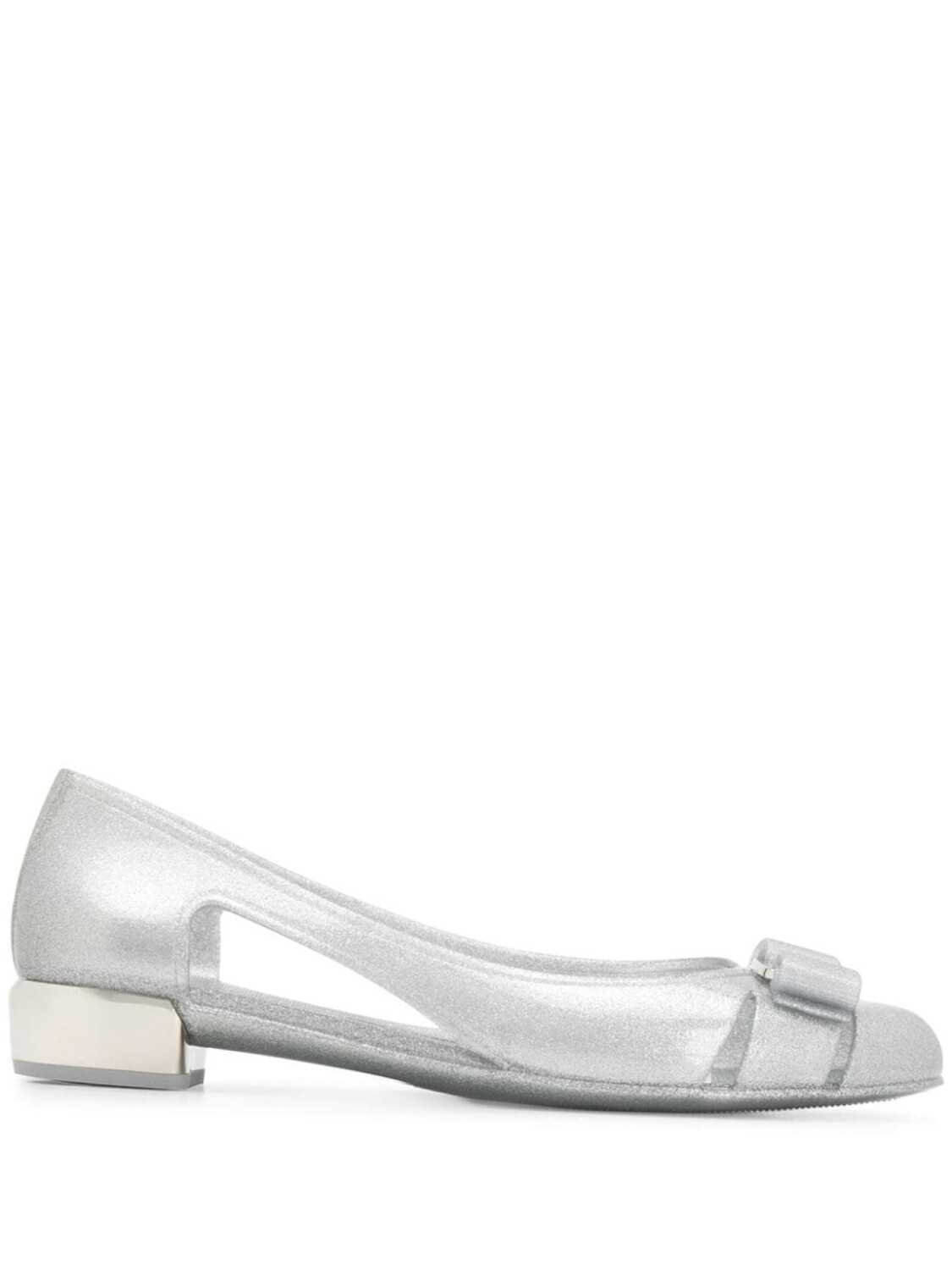 

Ferragamo туфли с блестками и бантом, серебристый