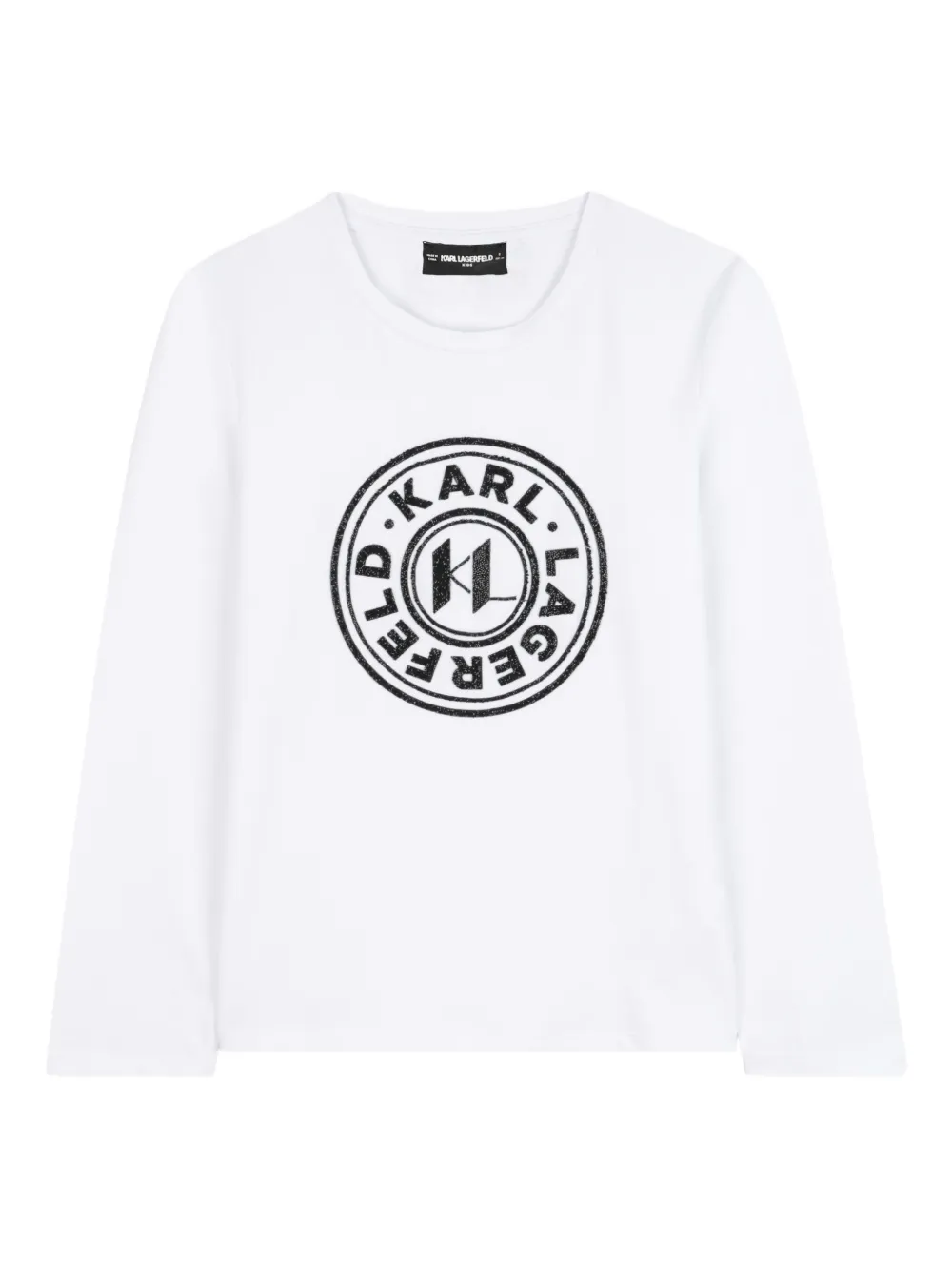 

Топ с длинными рукавами и логотипом KARL LAGERFELD KIDS, белый
