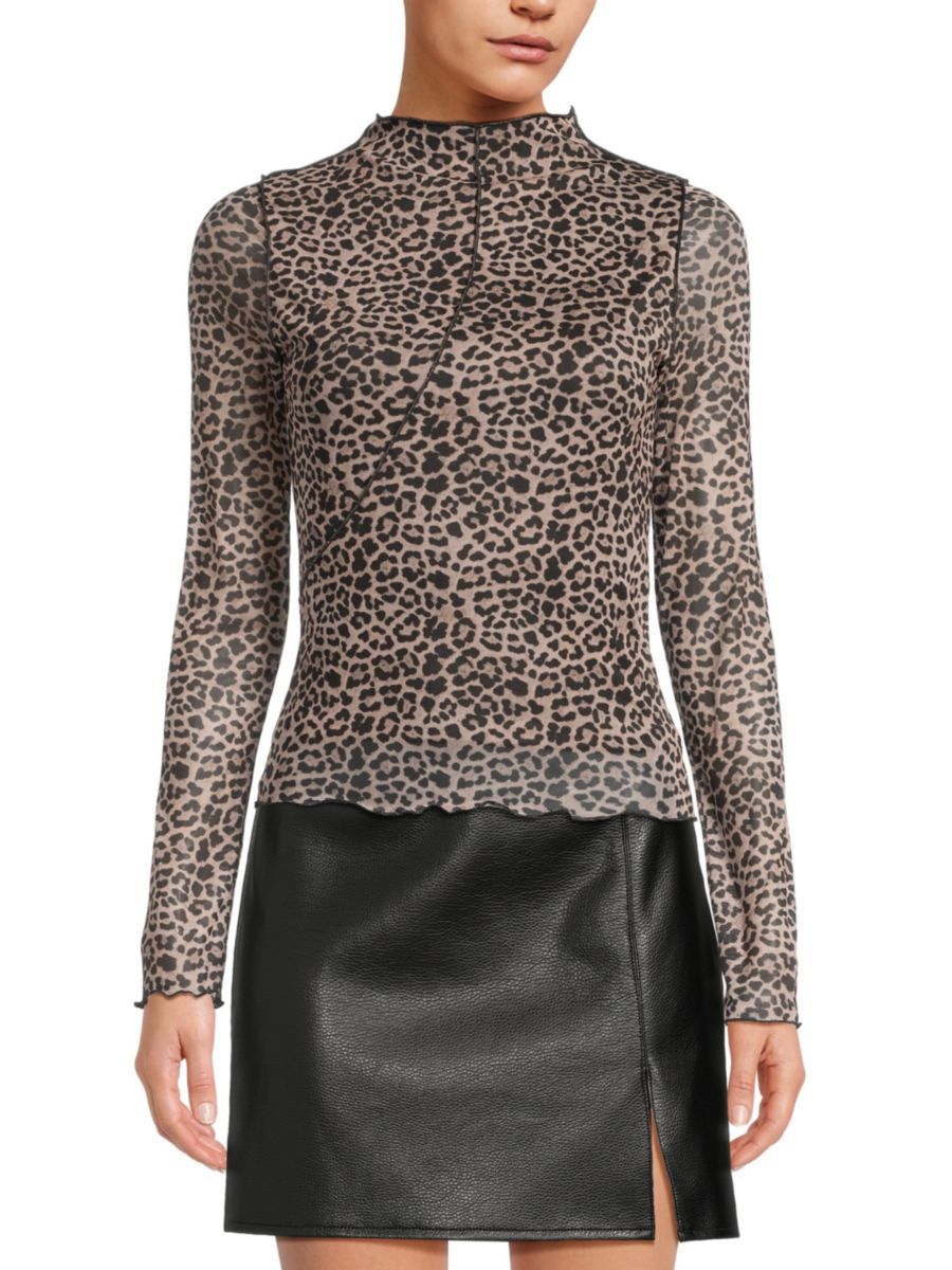 

Топ с леопардовым принтом Steffi Noisy May, цвет Oatmeal Leopard