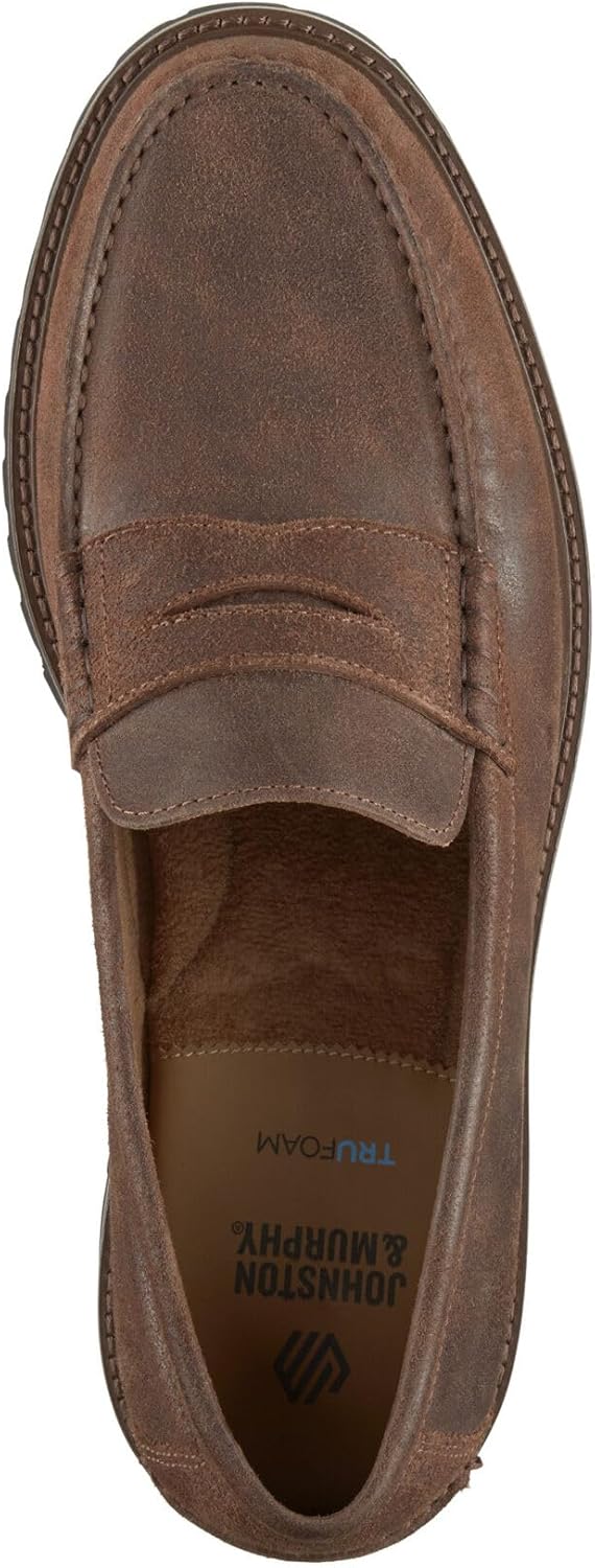 Мужские слипоны Johnston Murphy Collier Penny Loafer для повседневной и официальной носки Johnston & Murphy, Brown Bomber Leather — фото 2