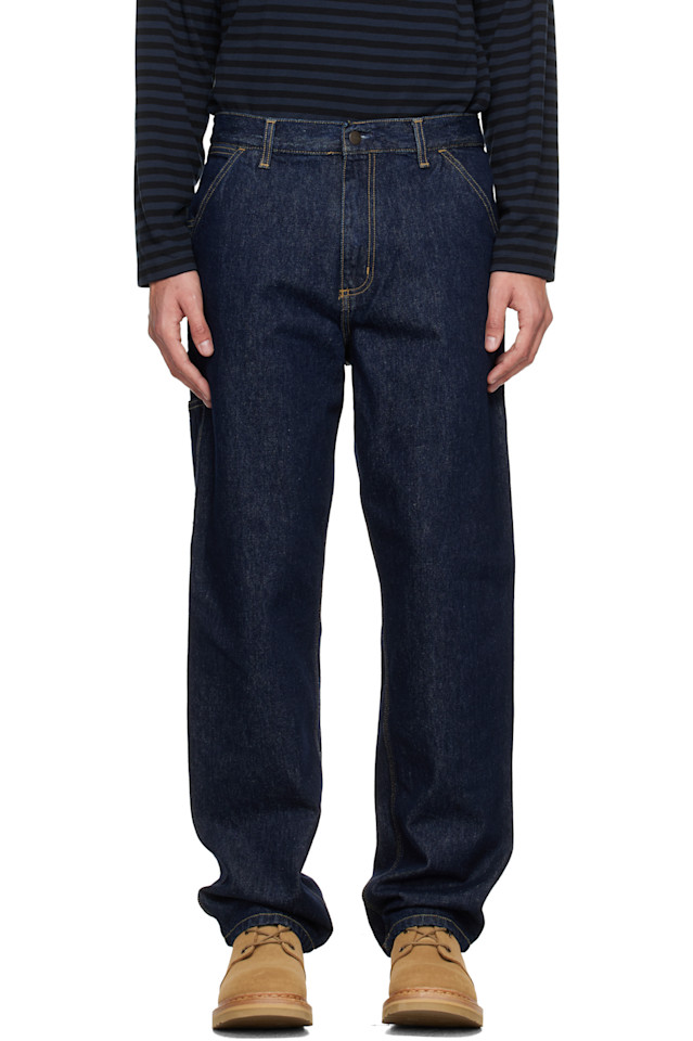 

Carhartt Work In Progress Синие джинсы с одним коленом