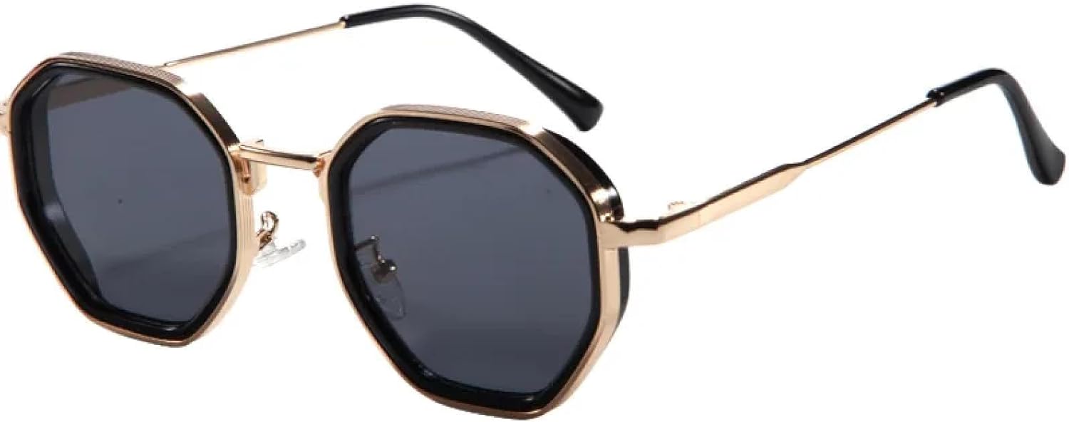 

Солнцезащитные очки с защитой от УФ-излучения UV400 | Панк, металлическая оправа | Для женщин и мужчин, для занятий спортом на открытом воздухе и вождения DSVIGF, Gold Black