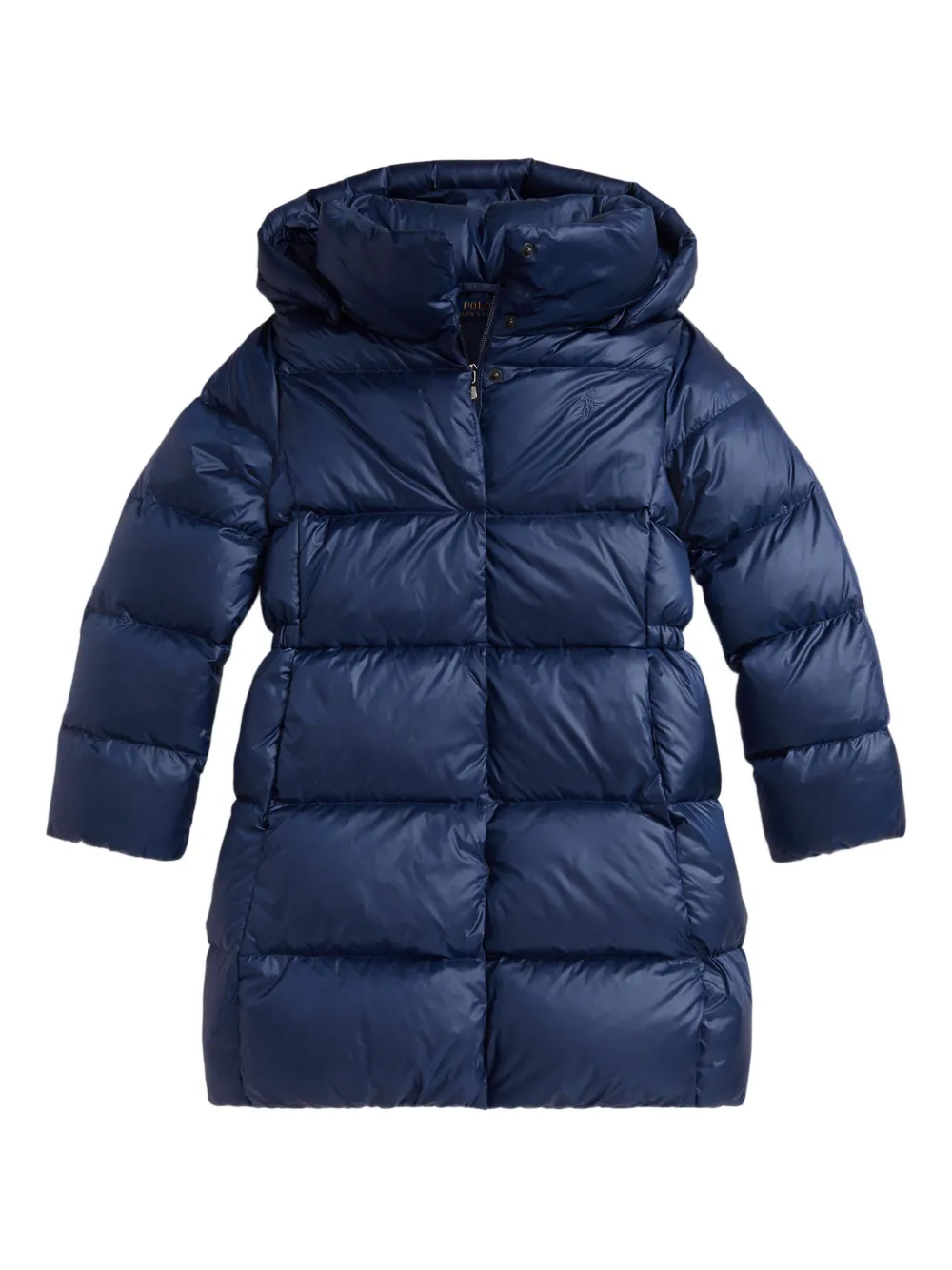 

Длинное пальто-пуховик с капюшоном POLO RALPH LAUREN KIDS, синий