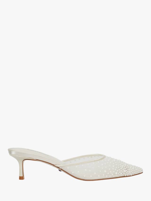 Dune Cuddling Sea Pearl Mesh туфли-мюлесы на каблуке с острым носом Dune London, Ivory