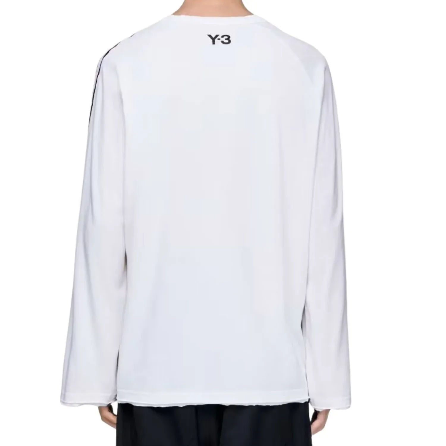 Футболка с длинным рукавом Adidas Y-3 3-Stripes, цвет «Меловой белый» — фото 4