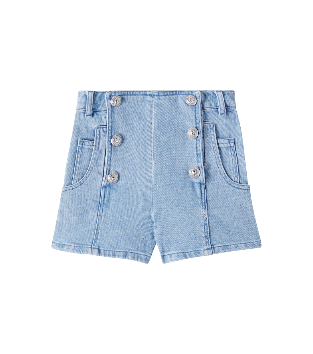 

Хлопковые шорты Balmain Kids, светло-синий