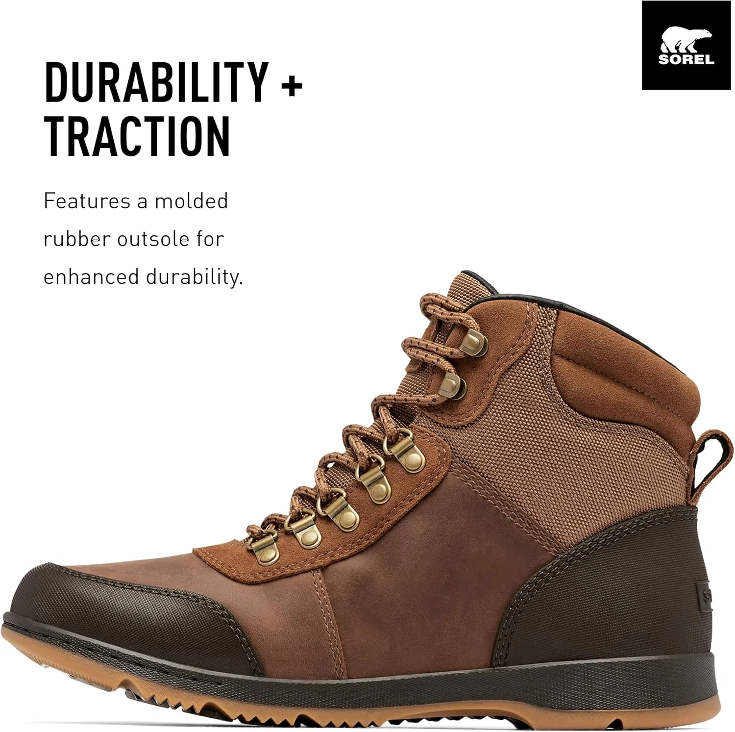 Мужские водонепроницаемые зимние ботинки Sorel Ankeny II Hiker Plus, 2-Velvet Tan Black — фото 4