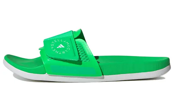 Тапочки by stella mccartney slides 'green white' Adidas, мультиколор — фото 2