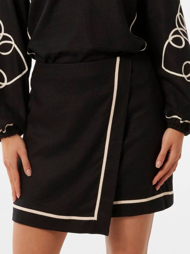 

Мини-юбка Claude Wrap Forever New, Black/Cream