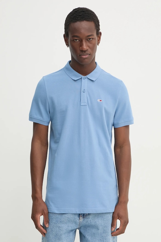 

Хлопковая поло Tommy Jeans, синий
